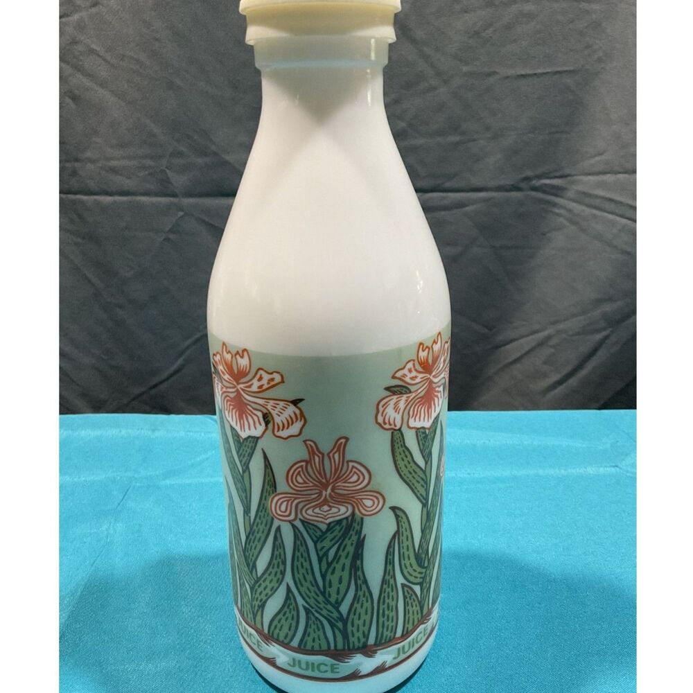 Vintage Egizia Milk Glass Juice Bottle